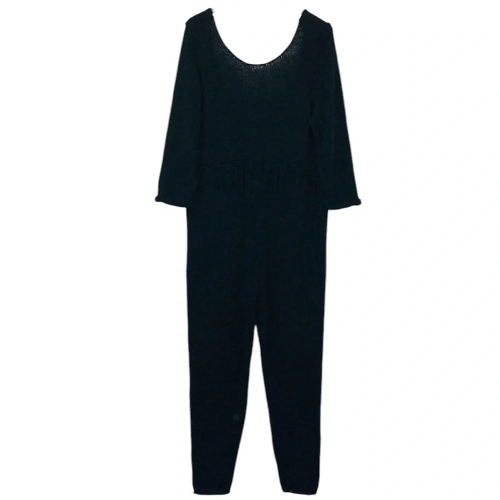 Free People Beach Black Sweater Jumpsuit